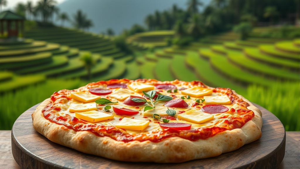 Uniknya Pizza Tepi Sawah Ubud